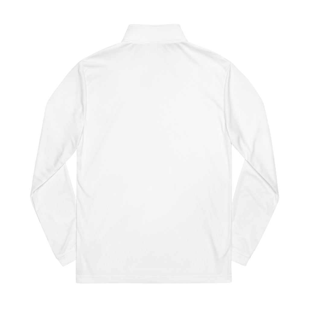 Embroidered Quarter-Zip Pullover — Minimalist White Adidas Pullover