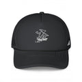 Trucker Cap — Minimal White Scribble Logo on Black